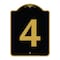 Signmission Designer Series Sign-Sign W/ Number 4, Black & Gold Aluminum Sign, 18" x 24", BG-1824-22895 A-DES-BG-1824-22895 - alternate 1